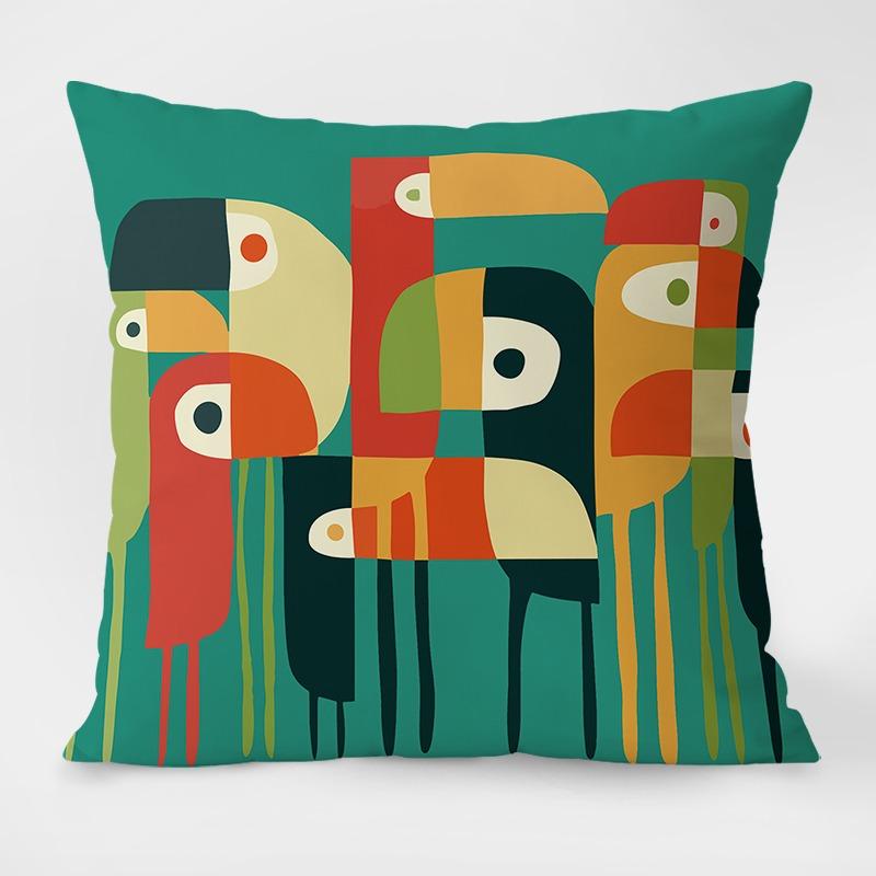 Geometric Colorful Pattern Decorative Pillowcase Living Room Bedroom Square Cushion Pillowcase