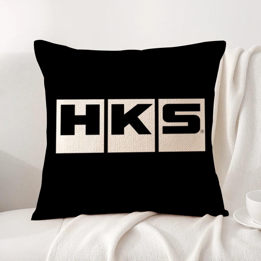 Retro Pattern H-Hks Cushion Cover Summer Coolness Linen Fabric Double-Sided Printing Pillow Case Sofa Home Decor Gift