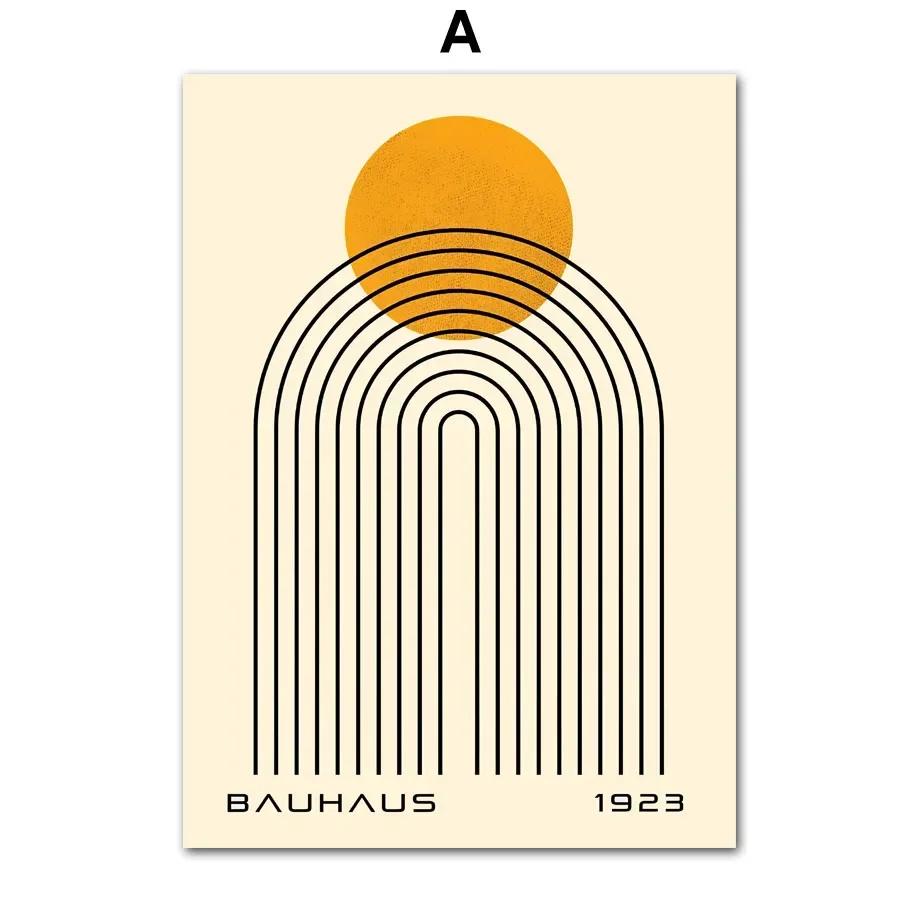 Bauhaus Lines Geometry Stripe Nordic Gallery Minimalist Wall Art Print Canvas Painting Poster for Living Room Modern Home Decor