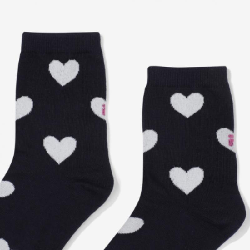 [fila Kids] All Over Heart Pattern Long Neck Socks  Fk3scf5356f Did  q0zFk3scf5356fDid