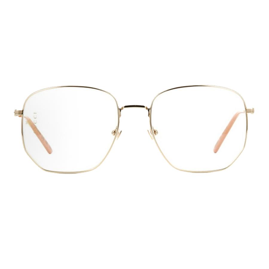 Gucci Women's GG0396S-001 Oversized Square Gold Metal Sunglasses with Clear Demo Lenses