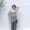 Simple Tassel Sunscreen Cover-up Crochet Loose Fit Bohemian Shawl Plus Size Casual Knit Hollow Out Top Vacation