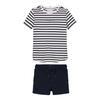 Childrens/Kids Striped Crew Neck Short-Sleeved T-Shirt & Shorts Set