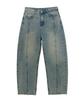 Akeusi Craft Centerline Over Balloon Fit Wide Denim Pants (Light Wash)