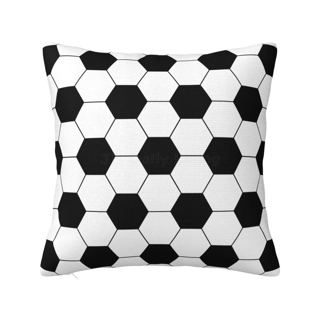 Soccer Ball In Fire and Water Throw Pillow Case Cushion Cover Soft Pillowcase for Bed Couch Sofa Office Car Decor 18x18 Inches