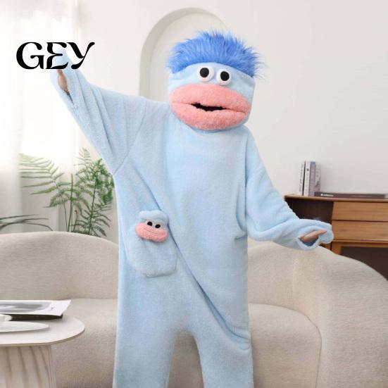 Soft Kids Sleepwear Funny Wearable Big Mouth Onesie Pajamas for Kids, Adults, Dress Up Fleece Cozy Home Loungewear, Hooded Plush One-Piece Jumpsuit