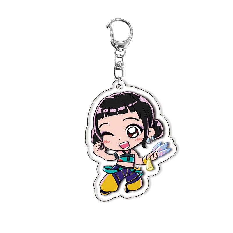 Cute Souvenir Kingring Kpop Demon Hunter Q Version Acrylic Keychain Friends Key Rings Lovely Bag Pendant Gift