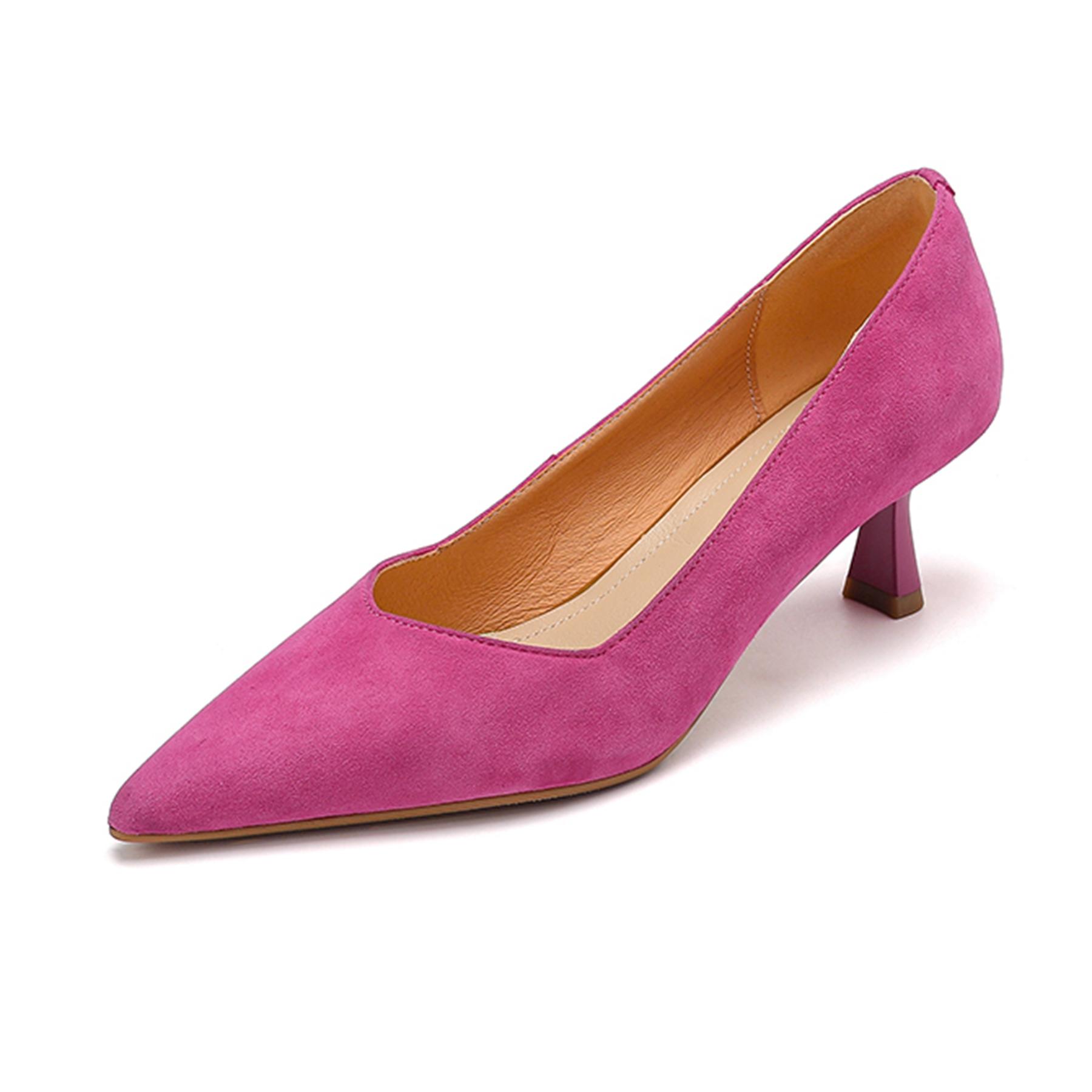 

Krazing Pot Sheep Suede Summer Autumn Thin High Heels Party Shoes Women Pointed Toe Wedding Shallow Pumps 34 фиолетовый