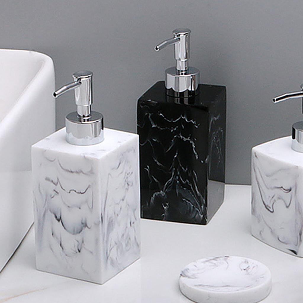 Soap Dispenser Bottle European Marble Pattern Liquid Pump Bottles Leakproof Travel Size