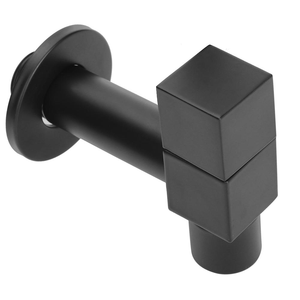 G1/2 Gewinde Schwarzes Kupfer Armatur Wandmontiert Einzelkaltwasserhahn Badezimmerzubehör Wischbecken