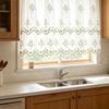 French Vintage Embroidered Short Curtain Dust-Proof Platycodon Flower Semi-Blackout Curtain Double Layer Window Drapes