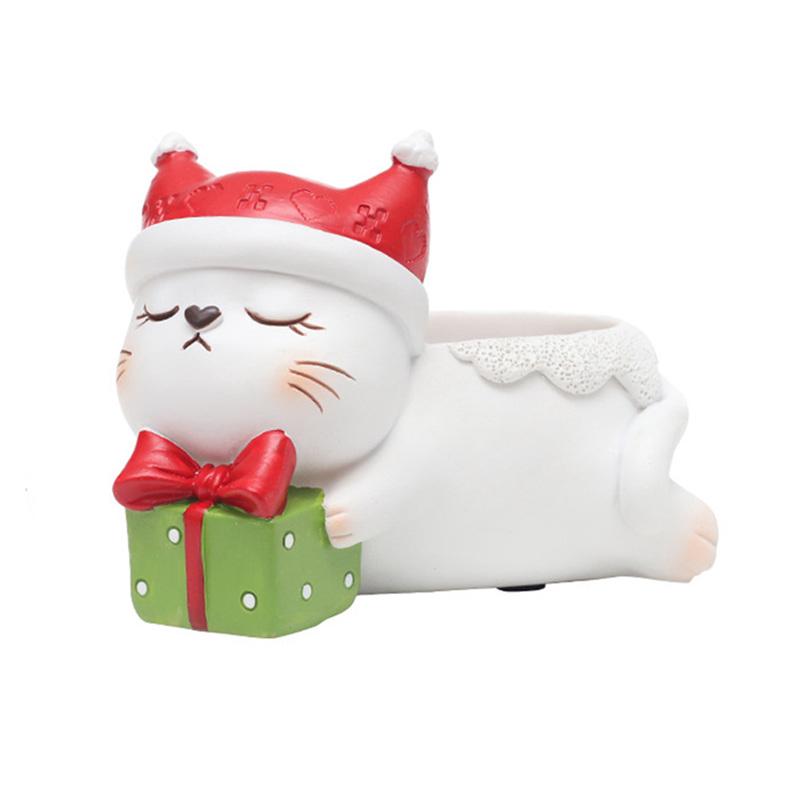 

Рождественский контейнер для растений с мультяшными животными, домашние и уличные сочные цветочные горшки для дома, рождественское украшение, подарок