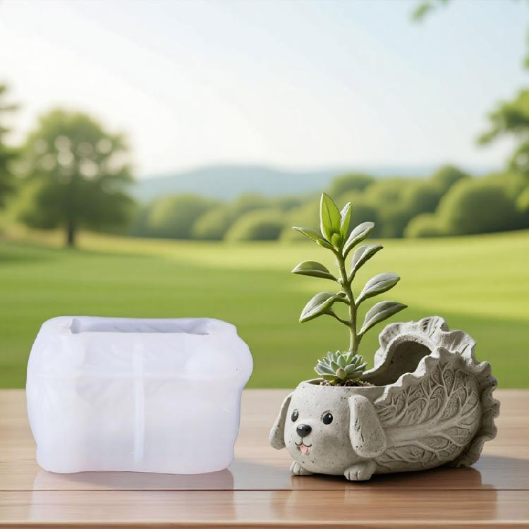 Easy Demold Silicone Mould for Handmade Succulent Planter Cabbage Dog Flower Pots Making Mold Jewelry Making Tool