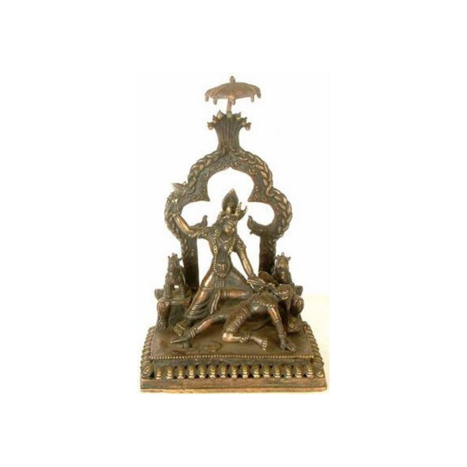 

Ashtadhatu Mix Brass Made Shree Baglamukhi Mata Idol, Religious, Gold - 26 Cm