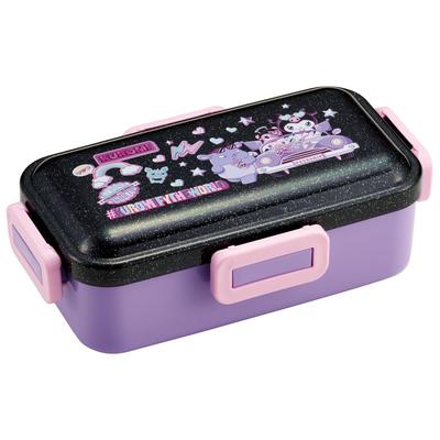 Bento Single for Made In with Dishwasher and Microwave Sanrio Kuromi Wonder Journey Box, 530ml, Tier, Women, Japan, Leak-Resistant 4-Point
