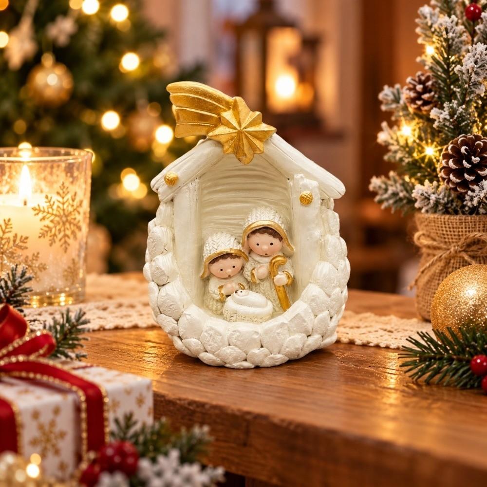 Christian Jesus Christ Family Figurine Xmas Scene Decor Nativity Family Sculpture Church