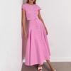 Temperament Elegant A-shaped Long Dress Set Women's Autumn Pink Top Skirt Two-piece Set Women's Clothing