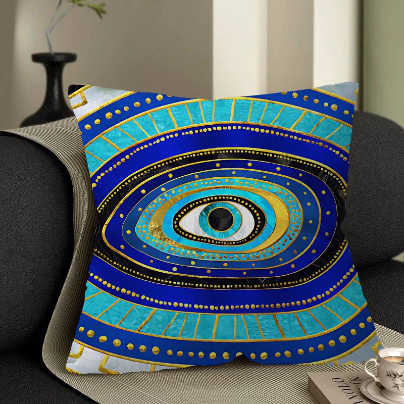 Evil Eye Office Cushion Pillowcase Car Cushion Cover45X45Cm Lumbar Pillowcase Sofa Pillowcover