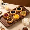 Abnehmbarer Teigschneider Doppelseitige Mondkuchenform, Sonnenblumenmuster Wiederverwendbar ABS Handpresse Einfache Küchenhelfer zum Backen Reinigen DIY