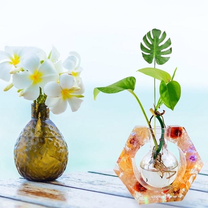 Flowers Bud Vase Silicone Resin Mold for Plant Propagation Station Epoxy Resin Casting Mold for Hydroponic Plant Home