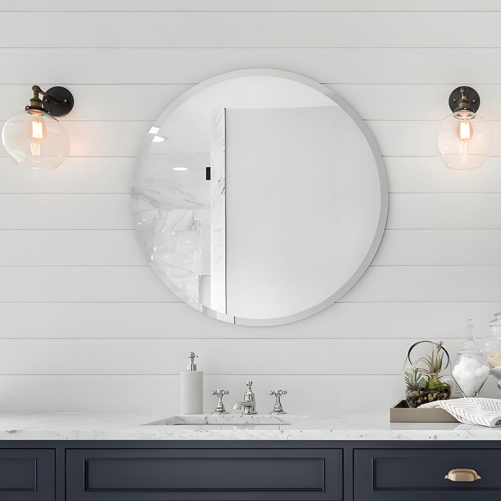 ANYHI Wall Hanging Round Bathroom Entryway Round Bathroom Entryway Stylish Wall Wall Makeup 55 Mirror, Mirror, Mirror, Wall-Mounted Mirror, Mirror,