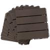 Caillebotis - Terrace tiles - Set of 9 - Interlocking, Very Simple Installation - Small Composite Plastic Tiles Imitating Wood Chocolate
