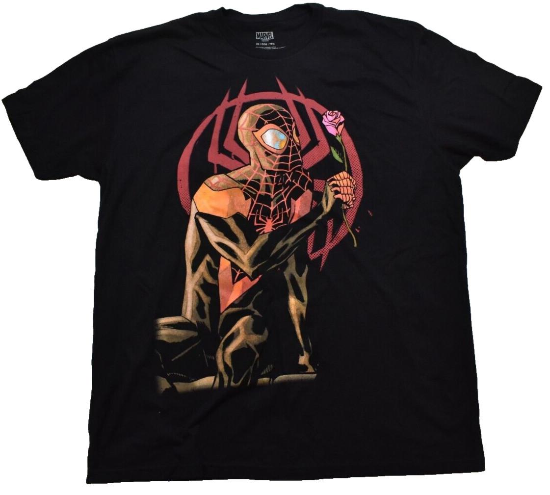 Marvel Mens SpiderMan Miles Morales Graphic Spiderman Black Shirt New 3XL XXXXL
