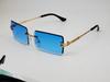 Elegant Gradient Womens Diamondcut Frameless Square Sunglasses