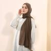 Bow Embroidered Chiffon Hijab Scarf For Woman Muslim Hijabs Shawls Ladies Fashion Long Wraps Foulard Headband Scarves 195*75Cm