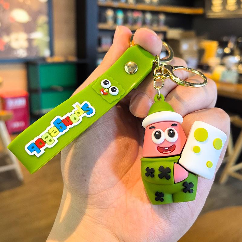 New SpongeBob SquarePants Patrick Star Keychain Accessory Car Keychain Exquisite Small Gift Schoolbag Gift Small Gift Toys Anime