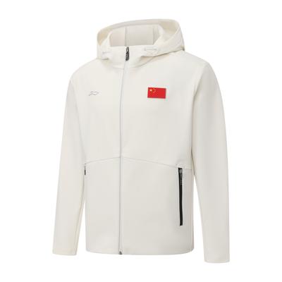 Men's Trench Coats Men's White Hooded (Non-detachable) Moderate Straight Fit