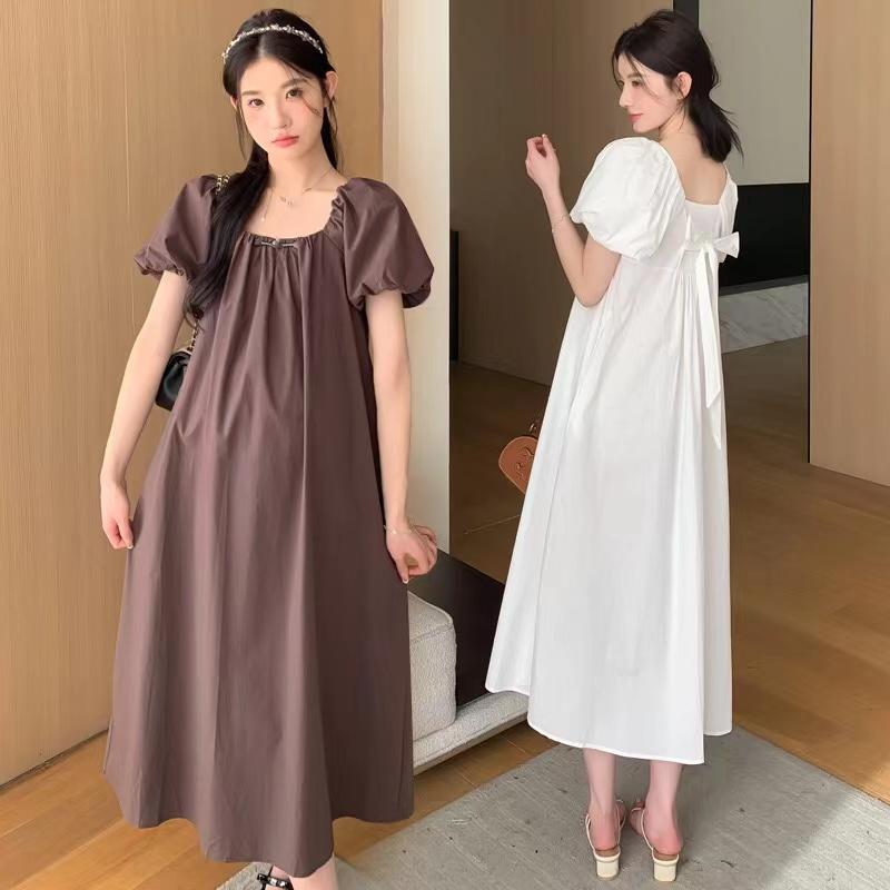 Women Summer White Short Sleeves Cotton Nightwear Simple Round Neck Mid-Calf Loose Nightdress Casual Plus Size Nightgowns New