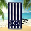 Personalized Striped Beach Towel Custom Name/Logo Oversized Microfiber Towel Summer Party Gift For Beach Swimming Bath Sports
