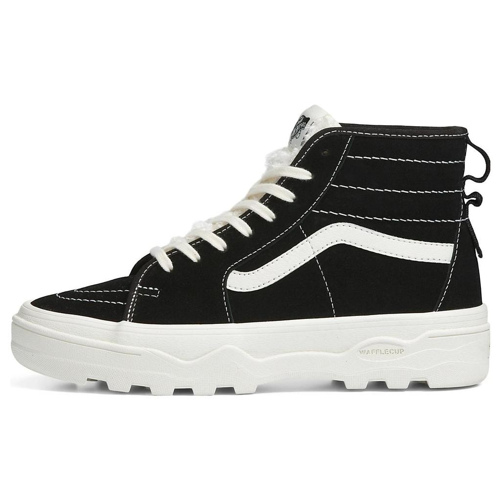 Vans Sk8 Sherpa Suede Sentry Kožené Vysoké Skate Boty Unisex Tenisky Černá Bílá VN0A4BVWBLK