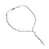 Colliers Rosaire en Bois Catholiques Croix Chaîne Religieuse Souvenirs d'Église Pendentif de Prière Bijoux pour Femme Fille Cadeau