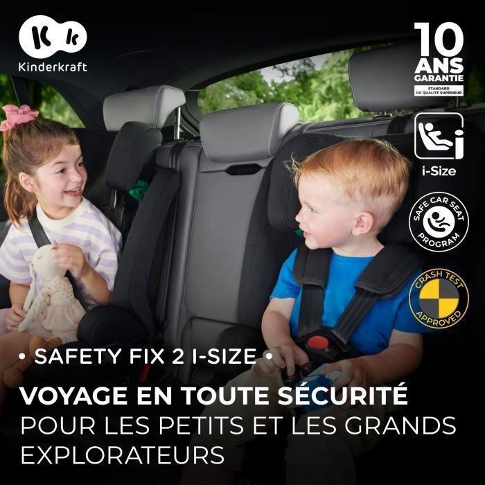 Siège-auto enfant kinderkraft safety fix2 i-size, 76–150 cm, 15 mois à 12 ans, isofix, appui-tête réglable, sécurité optimale, noir