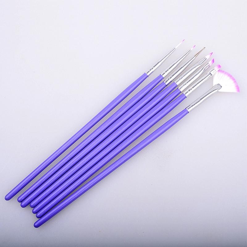 7 Pcs/set Nails Painting Pen Brushes Nail Art Decorations UV Gel Polish Brush Set
