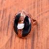 Black Onyx Gemstone Copper Eternity Statement New Electroformed Anniversary Ring V-55