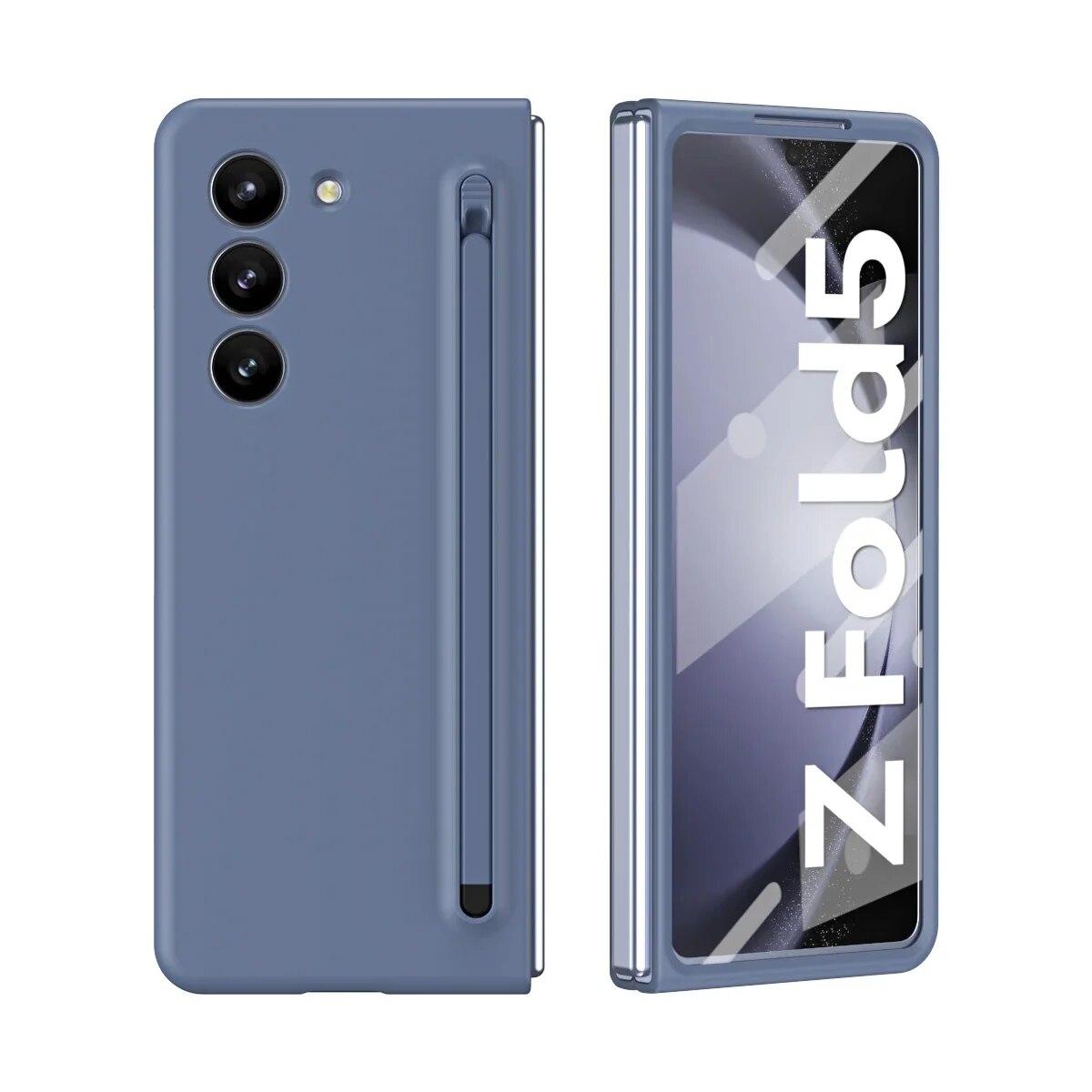 

Матовый шарнирный чехол для Samsung Galaxy Z Fold 5 4 3 2, жидкий кремниевый противоударный 360-градусный полноэкранный защитный чехол For Galaxy Z Fold 5