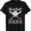 Baseball Mama Game Day Leopard Mom Mothers T Shirt