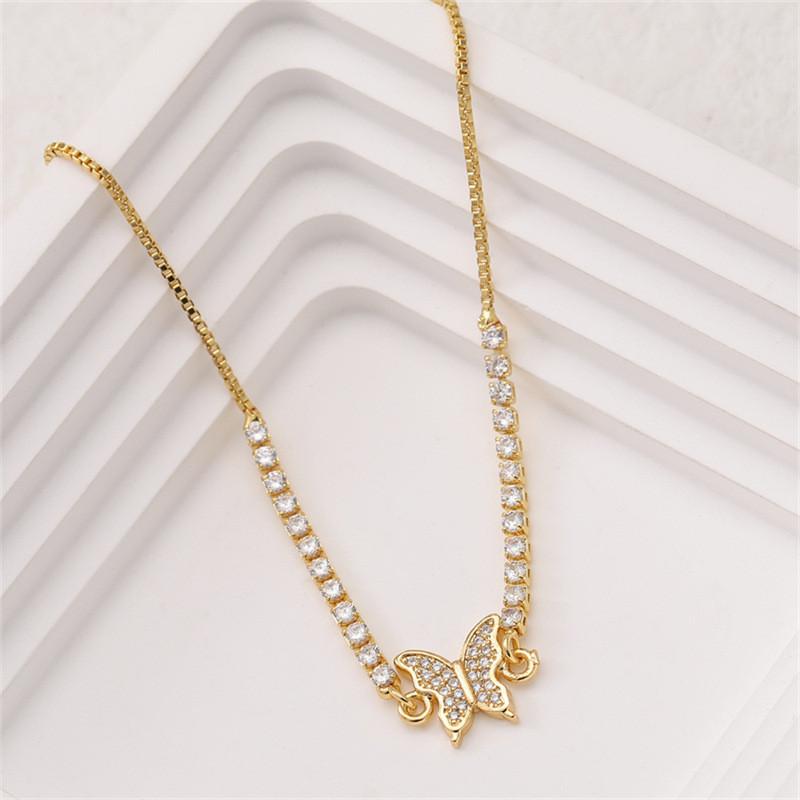 Luxuriöses Zirkon-Schmetterlingsarmband, Goldkette, ausziehbares Armband für Damen, Schmuckzubehör