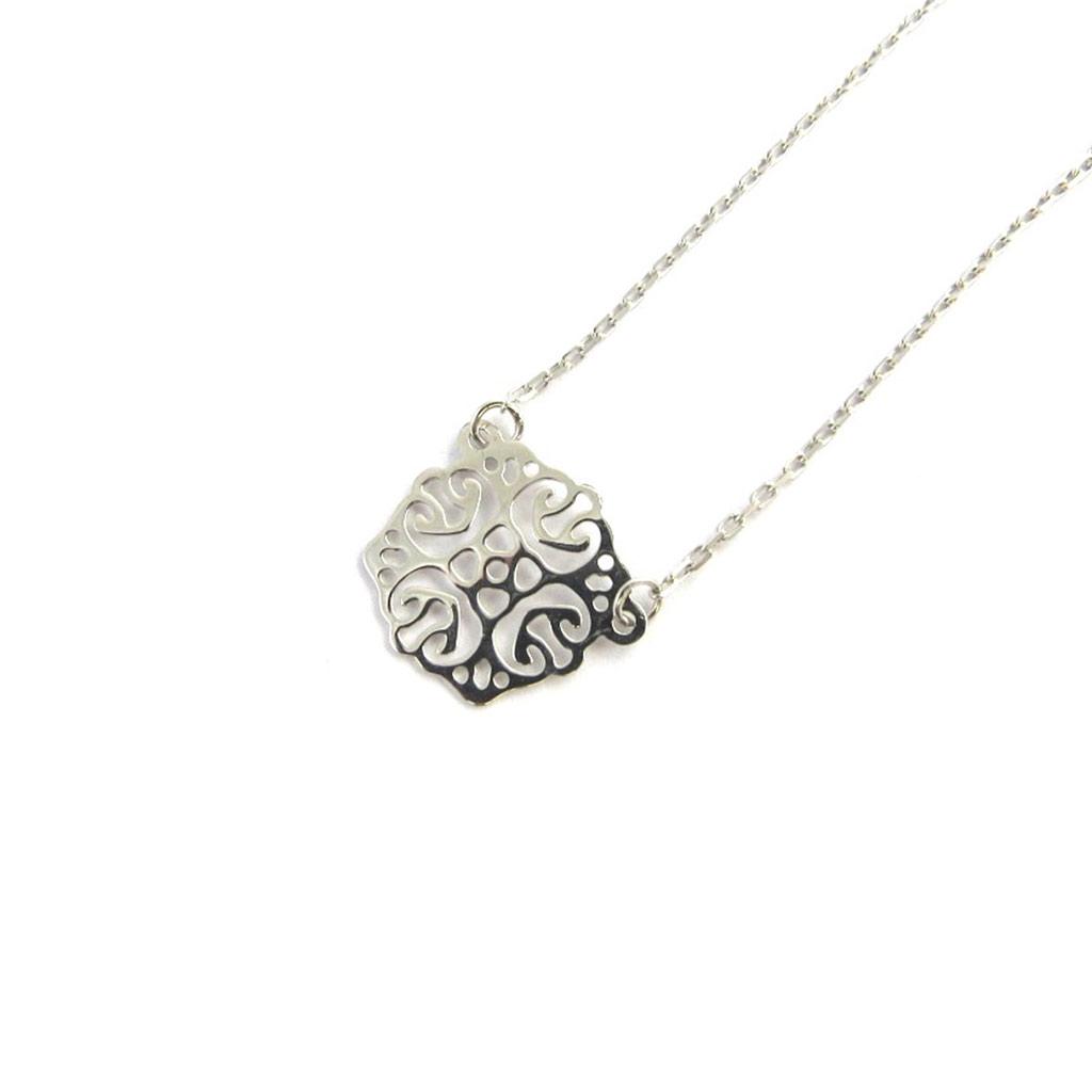 Les Trésors De Lily [M7642] - Collier Argent 'Carmen' argenté (rhodié) - 15x15 mm