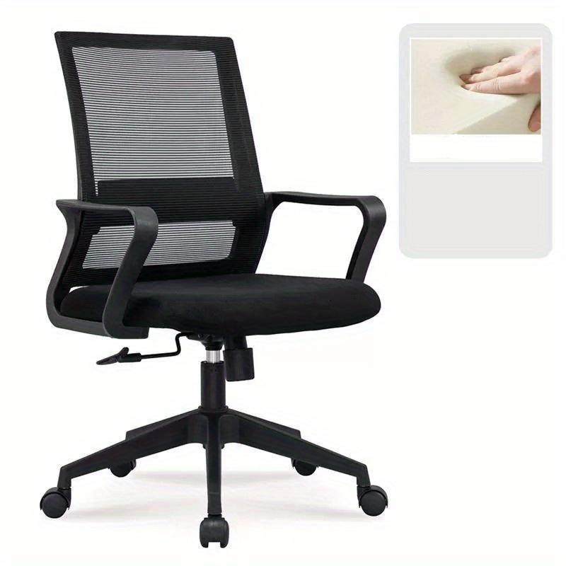1pc ergonomic mesh office chair with a central back support, adjustable height and rotation function, metal frame