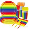 Rainbow Themed Birthday Party Supplies Rainbow Party Decoration Banner Flag Party Tablecloth Paper Plate Paper Cup