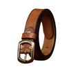 Retro Fashion Personalized Concave Belt Women'S Leather Pin Buckle Pure Cowhide Korean Version Versatile Rough Pattern Jeans Belt Women