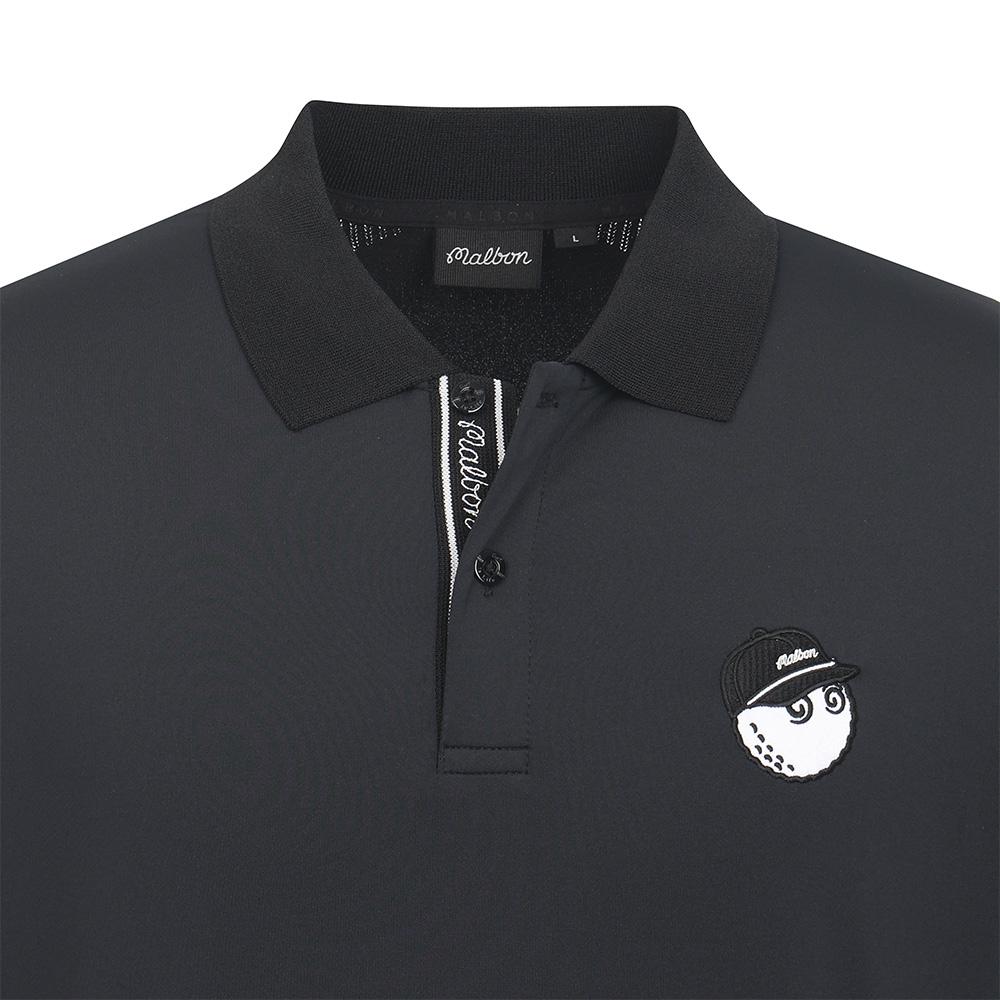 MALBON GOLF Knit Hybrid Polo Shirt Black (Man)