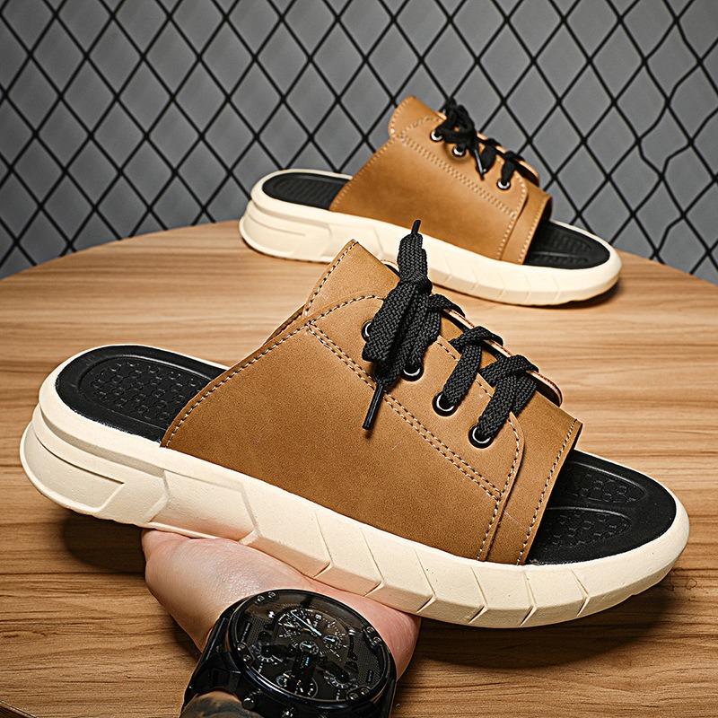 Men Slippers Outdoor Casual Sport Slippers Summer Open Toe Beach Shoes for Men Non-slip Platform Slipper Chanclas Hombre