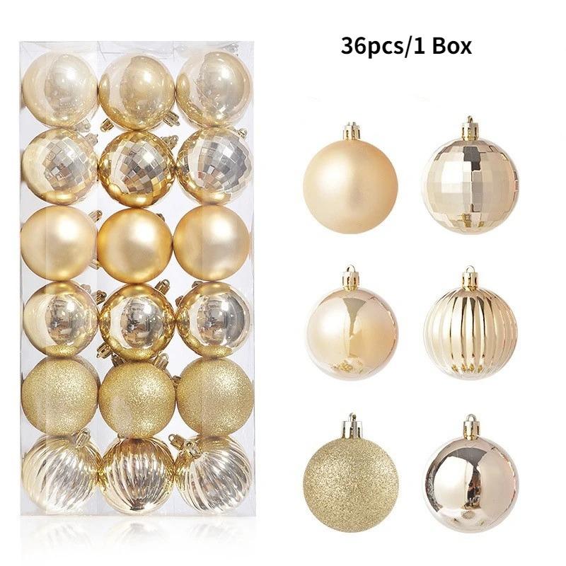 24/36Pcs Christmas Balls 4CM Ball Christmas Tree Pendant Ornaments for Home Party Decor 2025 New Year Navidad Gifts Accessories