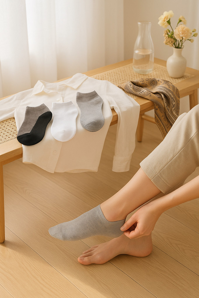 5 Paar Damen-Knöchel-Socken, weiße und schwarze Socken, atmungsaktive Sport-Socken, einfarbige Bootssocken, bequeme Polyester-Socken