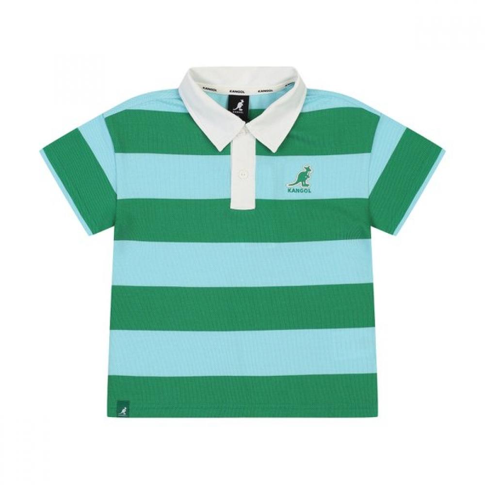 Kangol Kids Coolmax Pique STripe T shirT Green Sb 0003 painted/100